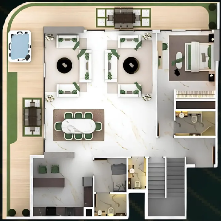 4 BR floor plan