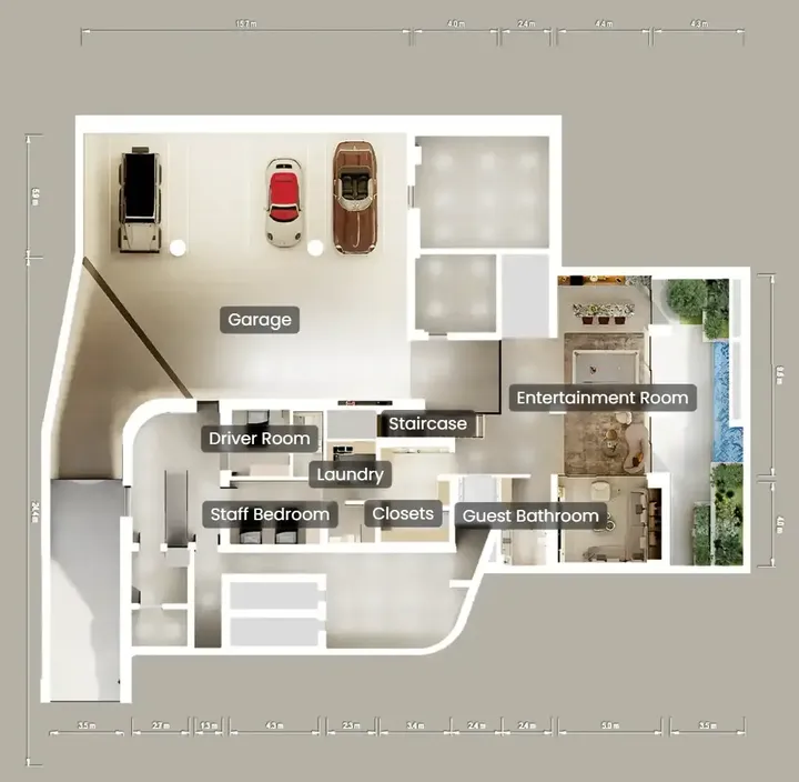6 BR floor plan