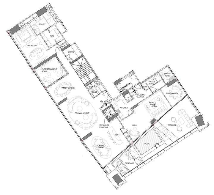5 BR floor plan