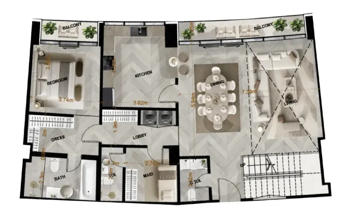 4 BR floor plan