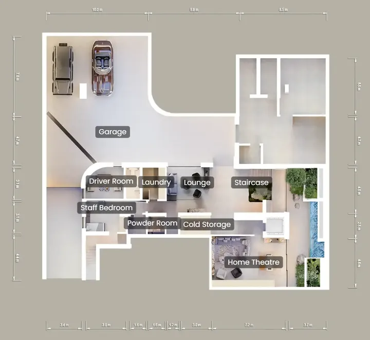 5 BR floor plan