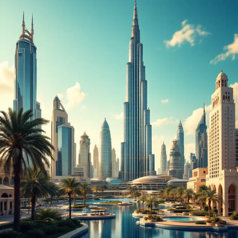 أسعار العقارات في دبي 2025: سوق الفلل يشهد ارتفاعاً كبيراً والمناطق الراقية تسجل مستويات قياسية جديدة 1 أفق مدينة دبي مع برج خليفة الشهير
