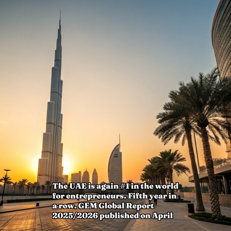 الإمارات — الأولى عالمياً لريادة الأعمال لخمسة أعوام متتالية: ماذا يعني تقرير GEM 2025/2026 للمستثمرين العقاريين