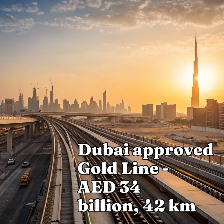 Gold Line at AED 34 Billion: How Dubai’s Third Metro Line Is Redrawing the Investment Attractiveness Map of Districts Through 2032