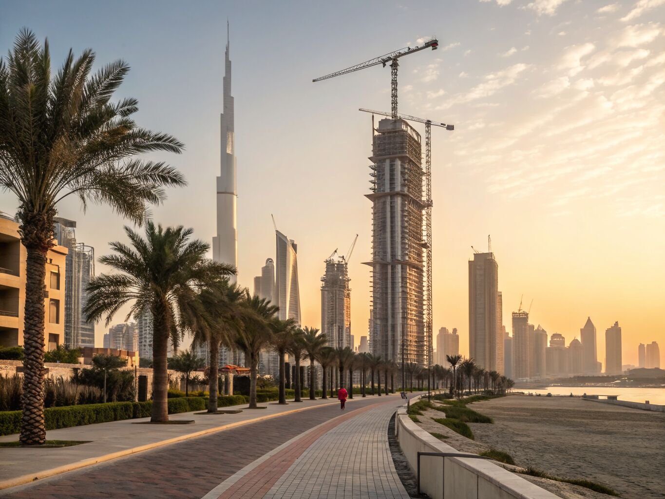 Off-plan UAE residential tower with landscaped pool deck