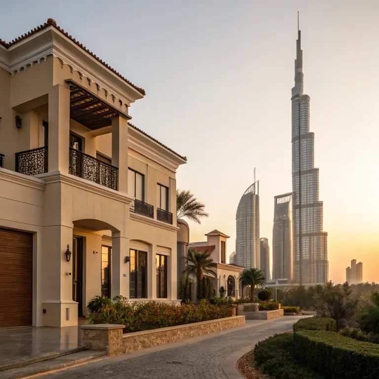 Modern UAE townhouse facade
