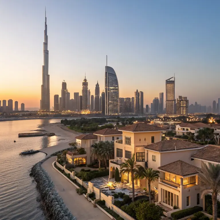 Dubai waterfront district skyline